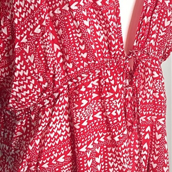 Victoria’s Secret red and white heart kimono, one size - Picture 2 of 6